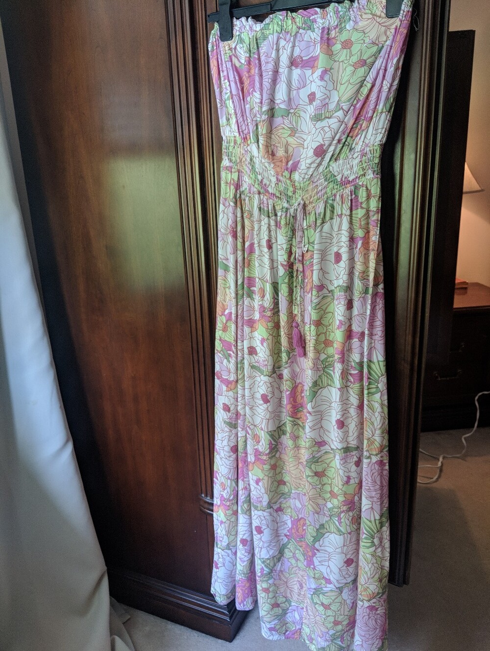 JS Floral Strapless Maxi Dress